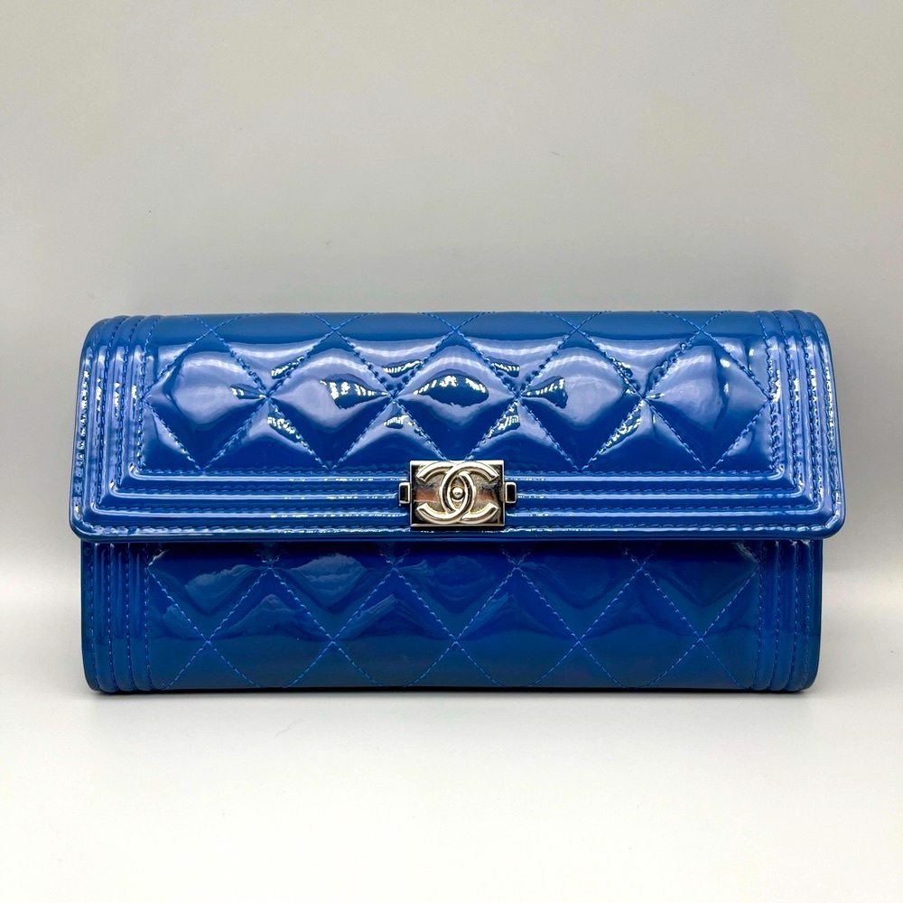 💙CHANEL Boy Blue Quilted Clutch/Wallet💙
